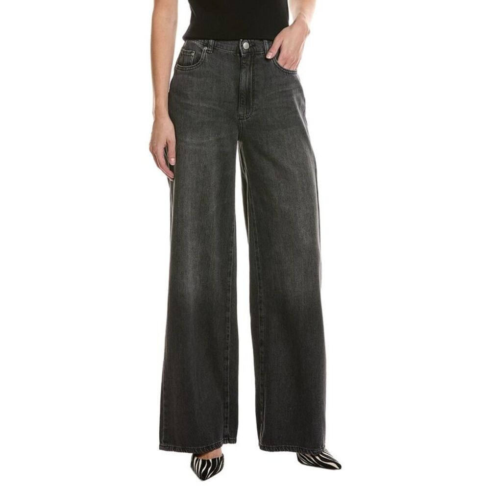 Dl1961 Womens Hepburn Nightshade Aura Wide Leg Jean, Gray